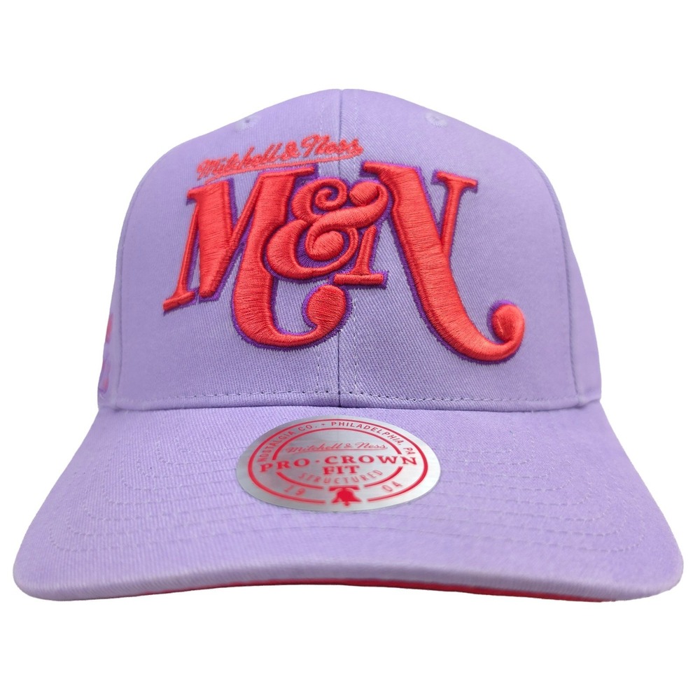 Mitchell & Ness Pro‎ Fit Snapback Hat Cap Brand 3D Logo Side Logo Purple NWT